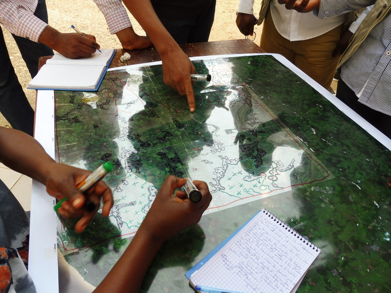 Participatory land-use planning, shown here, can combine sophisticated satellite imagery with extensive local knowledge to help governments make informed decisions on land tenure and natural resource management.